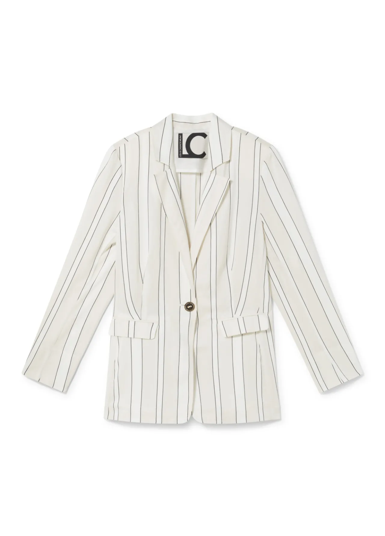 americana_blazer_con_rayas_0.webp Lola Casademunt Americanas Y Blazers<Americana blazer con rayas NARANJA-BLANCO
