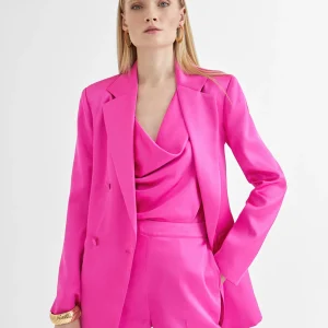 Lola Casademunt Americanas Y Blazers<Americana cruzada satinada FUCSIA