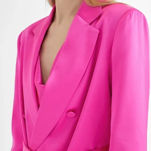 Lola Casademunt Americanas Y Blazers<Americana cruzada satinada FUCSIA