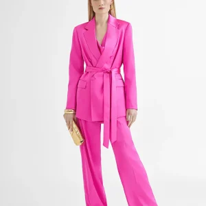 Lola Casademunt Americanas Y Blazers<Americana cruzada satinada FUCSIA