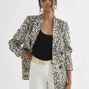 Lola Casademunt Americanas Y Blazers<Americana dorada animal print NEGRO-BLANCO