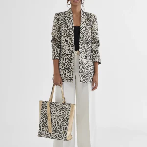Lola Casademunt Americanas Y Blazers<Americana dorada  animal print NEGRO-BLANCO