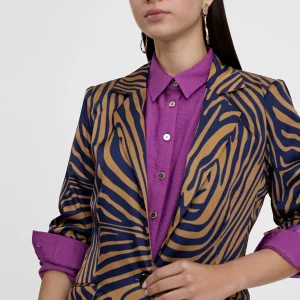Lola Casademunt Americanas Y Blazers<Americana estampado cebra MARRON-AZUL