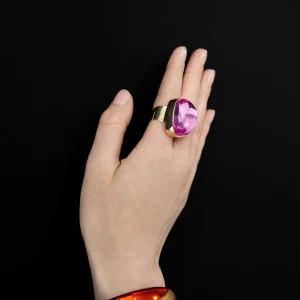 Lola Casademunt Bisuteria<Anillo cristal AZULELECTRICO