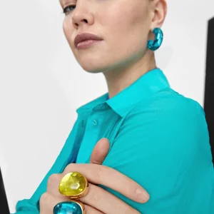 Lola Casademunt Bisuteria<Anillo cristal AZULELECTRICO