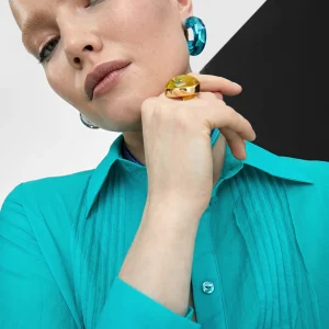 Lola Casademunt Bisuteria<Anillo cristal AZULELECTRICO