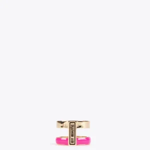 Lola Casademunt Bisuteria<Anillo doble aro FUCSIA