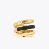 Lola Casademunt Anillos<Anillo serpiente con cristales METAL-NEGRO