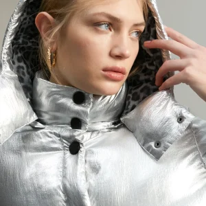 Lola Casademunt Abrigos Y Cazadoras<Anorak acolchado metalizado PLATEADO