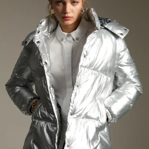 Lola Casademunt Abrigos Y Cazadoras<Anorak acolchado metalizado PLATEADO