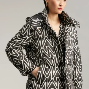 Lola Casademunt Abrigos Y Cazadoras<Anorak corto acolchado monograma NEGRO-CRUDO