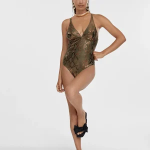 Lola Casademunt Baño<Bañador animal print fantasia NEGRO-MARRON