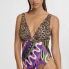 Lola Casademunt Baño<Bañador Animal Print y Paisley NEGRO-LILA