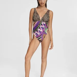 Lola Casademunt Baño<Bañador Animal Print y Paisley NEGRO-LILA
