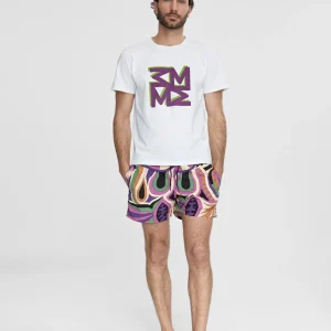 Lola Casademunt Baño<Bañador hombre Paisley NEGRO-LILA