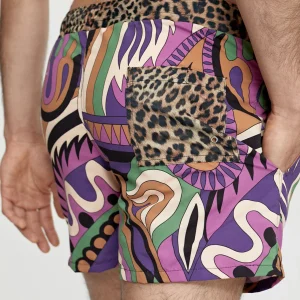 Lola Casademunt Baño<Bañador hombre Paisley NEGRO-LILA