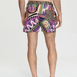 Lola Casademunt Baño<Bañador hombre Paisley NEGRO-LILA