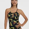 Lola Casademunt Baño<Bañador logomania NEGRO-VERDE