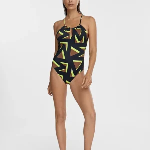 Lola Casademunt Baño<Bañador logomania NEGRO-VERDE