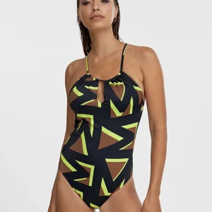 Lola Casademunt Baño<Bañador logomania NEGRO-VERDE