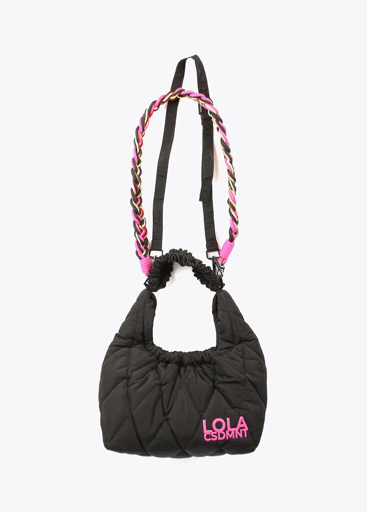 bandolera_acolchada_asa_trenzada_1-1.webp Lola Casademunt Bolsos De Hombro | Bandoleras<Bandolera acolchada asa trenzada KAKI