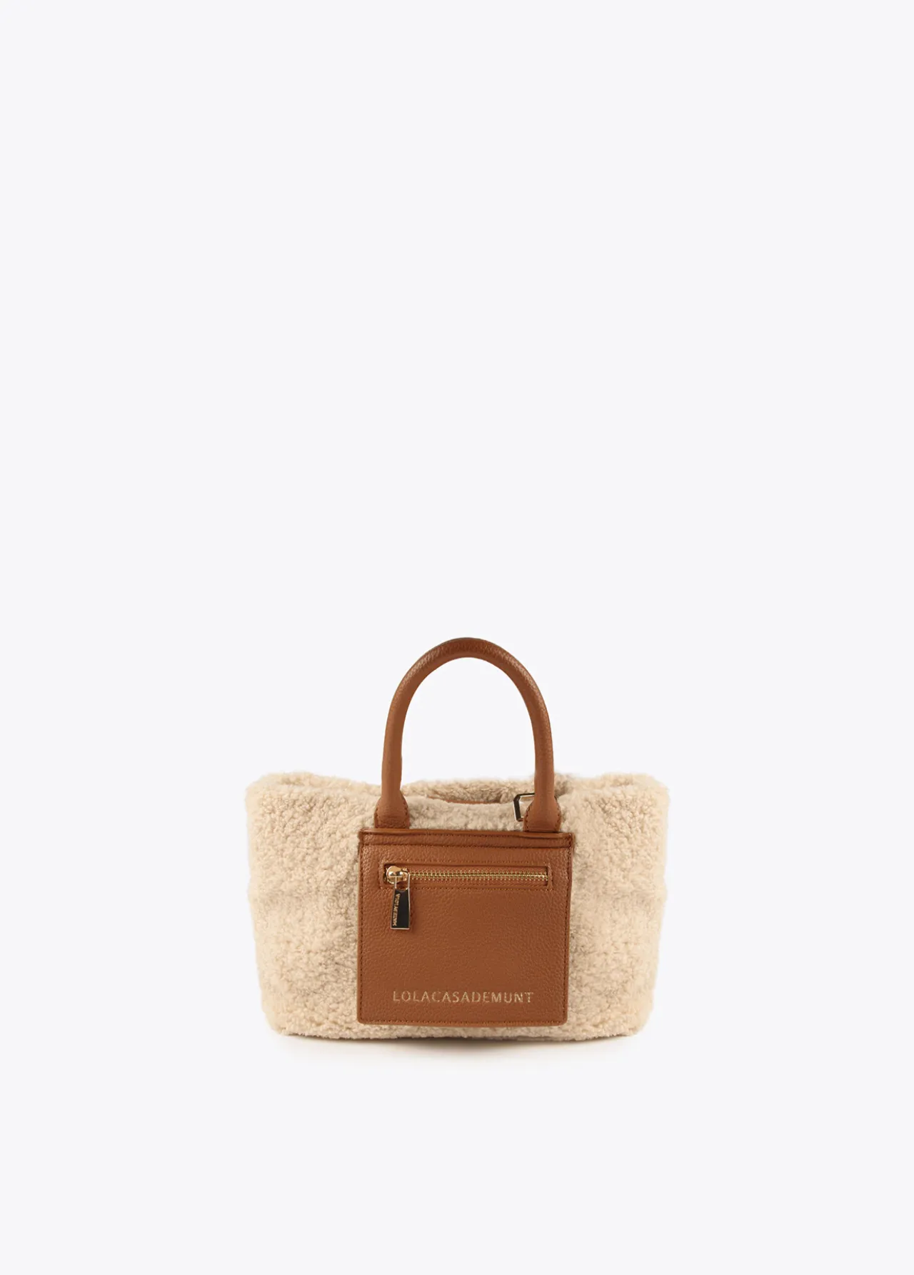 bandolera_borreguito_0.webp Lola Casademunt Bandoleras | Bolsos Pequeños<Bandolera borreguito CRUDO-MARRON