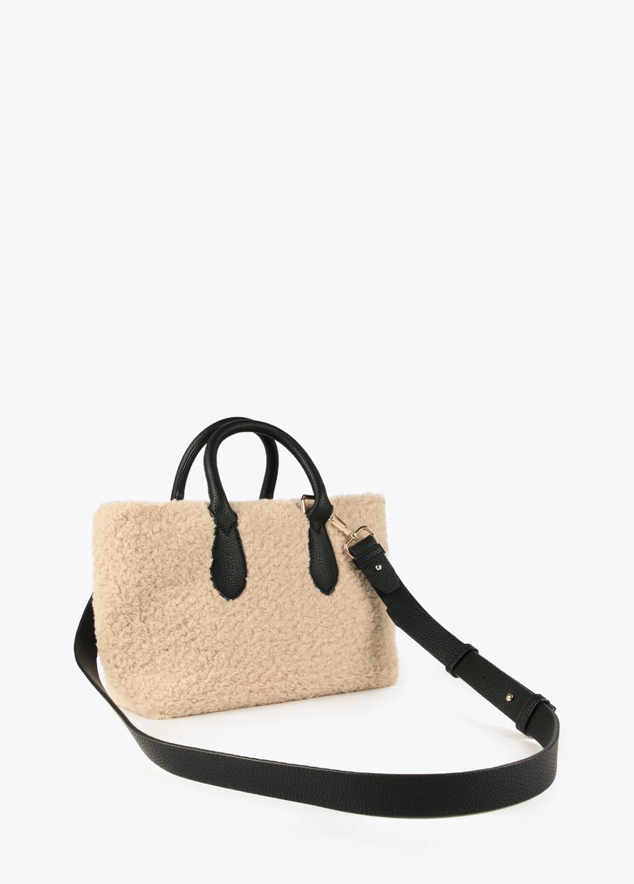 bandolera_borreguito_4.webp Lola Casademunt Bandoleras | Bolsos Pequeños<Bandolera borreguito CRUDO-MARRON
