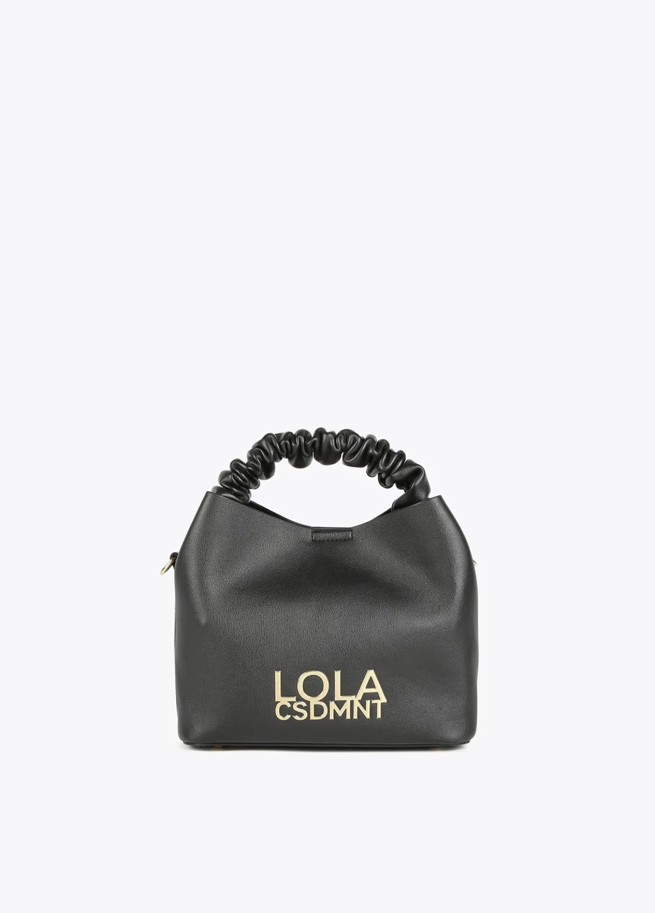 bandolera_con_asa_fruncida_0.webp Lola Casademunt Bolsos Pequeños | Bandoleras<Bandolera con asa fruncida NEGRO