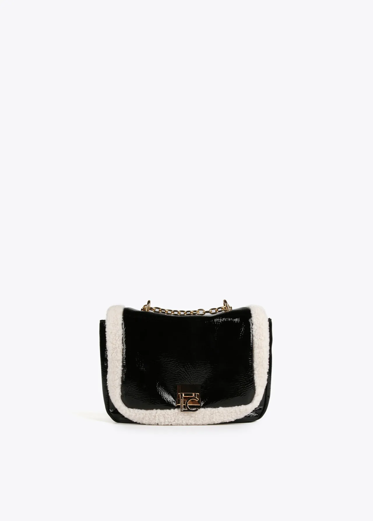 bandolera_detalles_borreguito_2.webp Lola Casademunt Bandoleras | Bolsos Pequeños<Bandolera detalles borreguito NEGRO