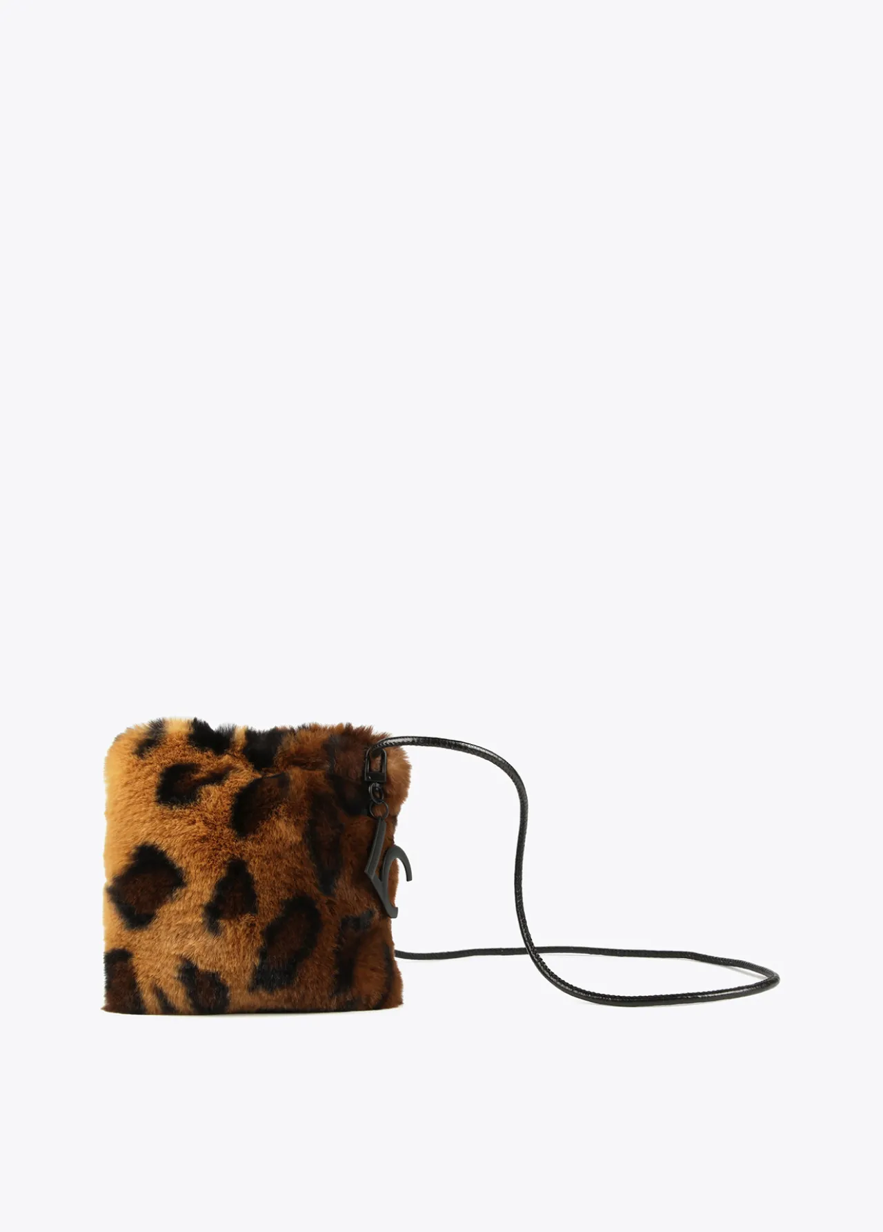 bandolera_efecto_pelo_animal_0.webp Lola Casademunt Animal Print | Bandoleras<Bandolera efecto pelo animal MARRON-NEGRO