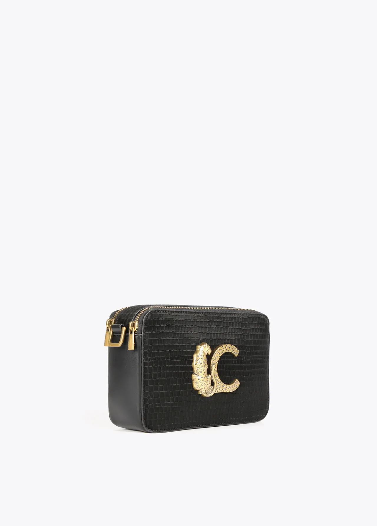 bandolera_efecto_piel_cocodrilo_2.webp Lola Casademunt Bandoleras | Bolsos Pequeños<Bandolera efecto piel cocodrilo NEGRO