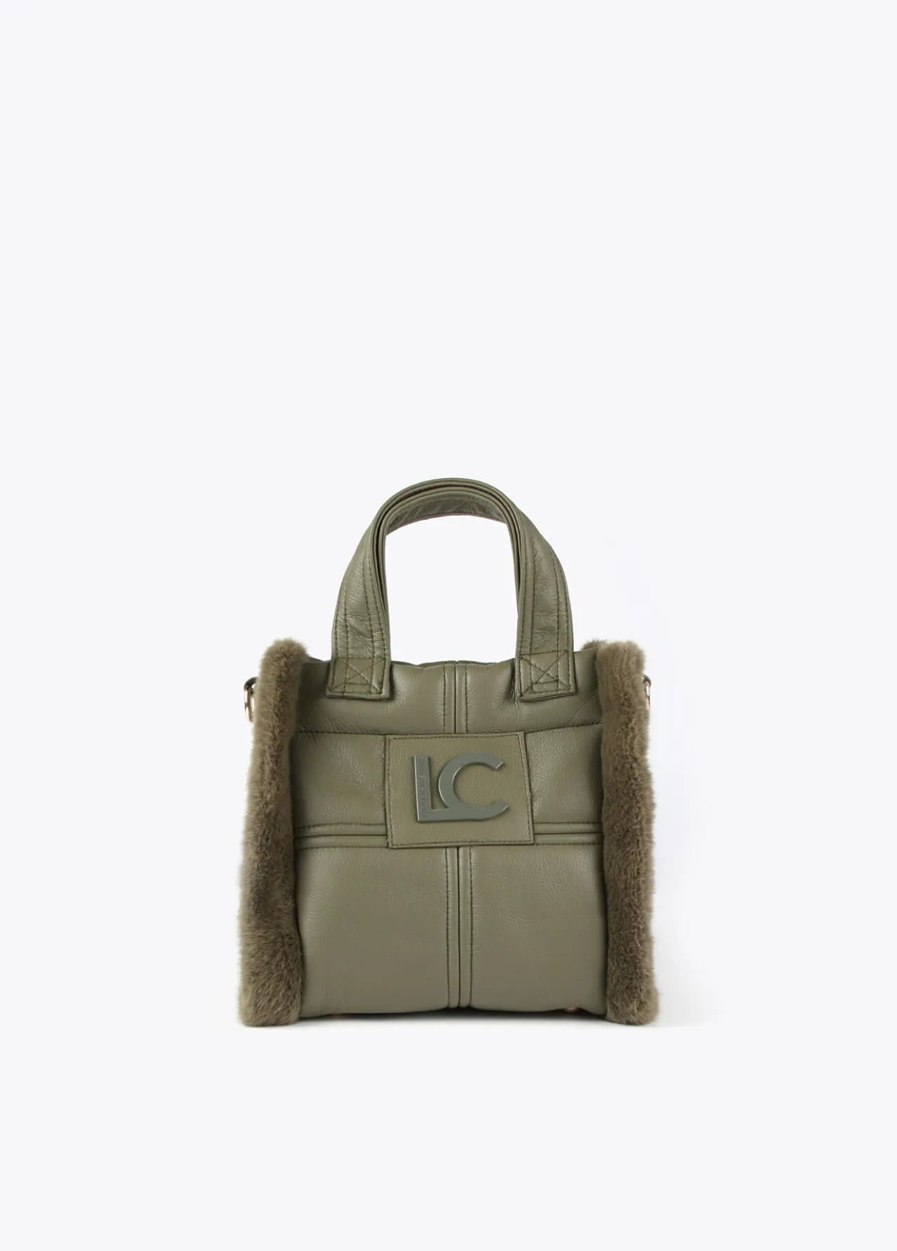 bandolera_efecto_piel_y_pelo_0-2.webp Lola Casademunt Bandoleras | Bolsos Pequeños<Bandolera efecto piel y pelo CRUDO