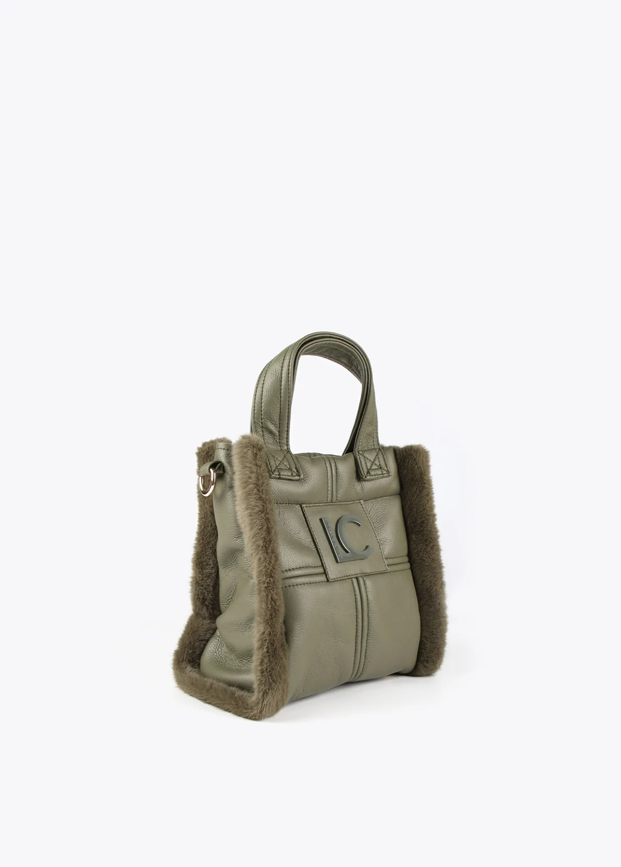 bandolera_efecto_piel_y_pelo_3-2.webp Lola Casademunt Bandoleras | Bolsos Pequeños<Bandolera efecto piel y pelo CRUDO