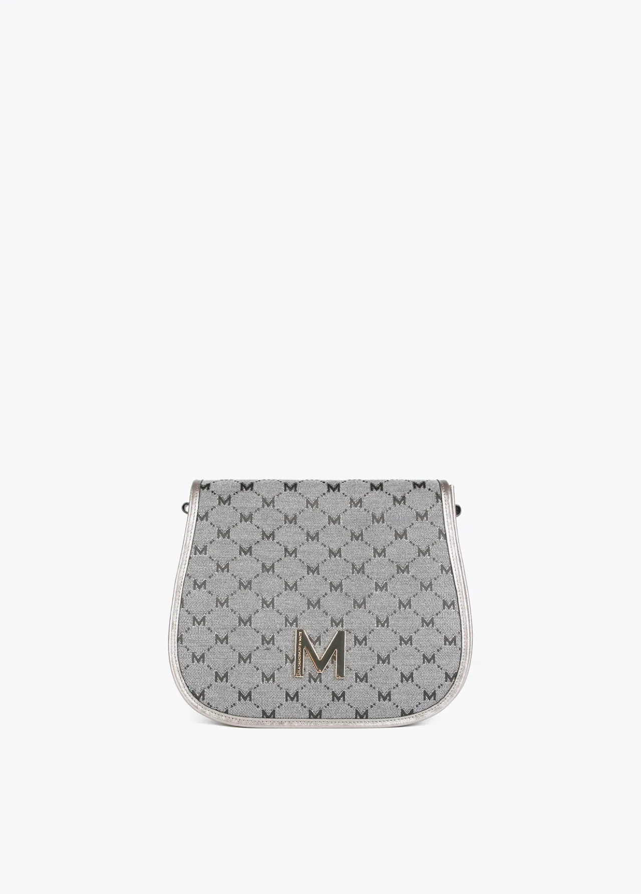bandolera_gris_jacquard_0.webp Lola Casademunt Bandoleras | Bolsos Pequeños<Bandolera gris jacquard NEGRO-GRIS