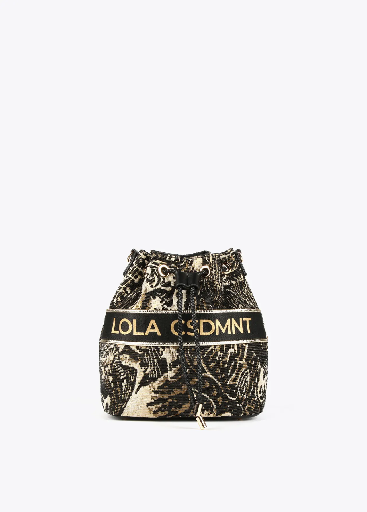 bandolera_jacquard_0.webp Lola Casademunt Animal Print | Bolsos De Hombro<Bandolera jacquard NEGRO-METAL