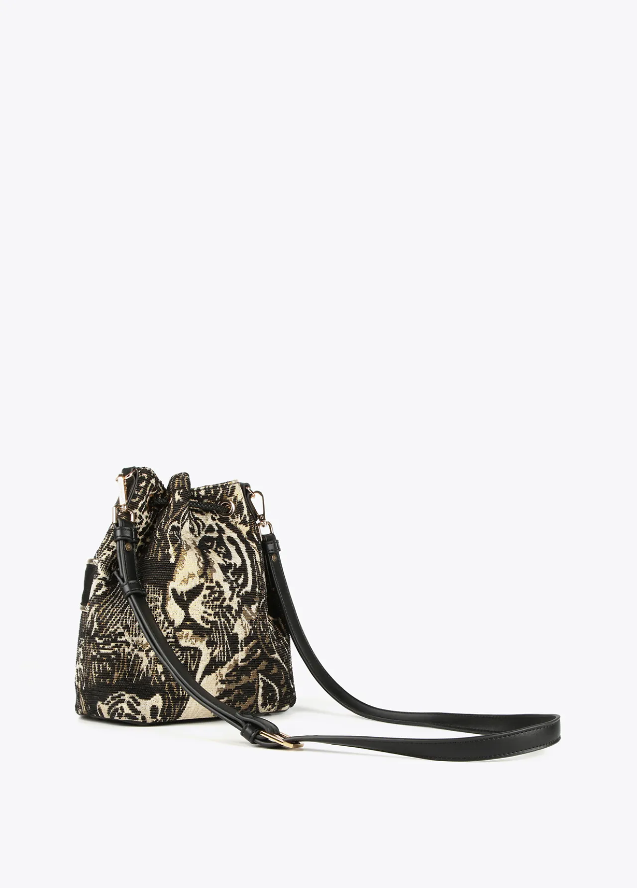 bandolera_jacquard_2.webp Lola Casademunt Animal Print | Bolsos De Hombro<Bandolera jacquard NEGRO-METAL