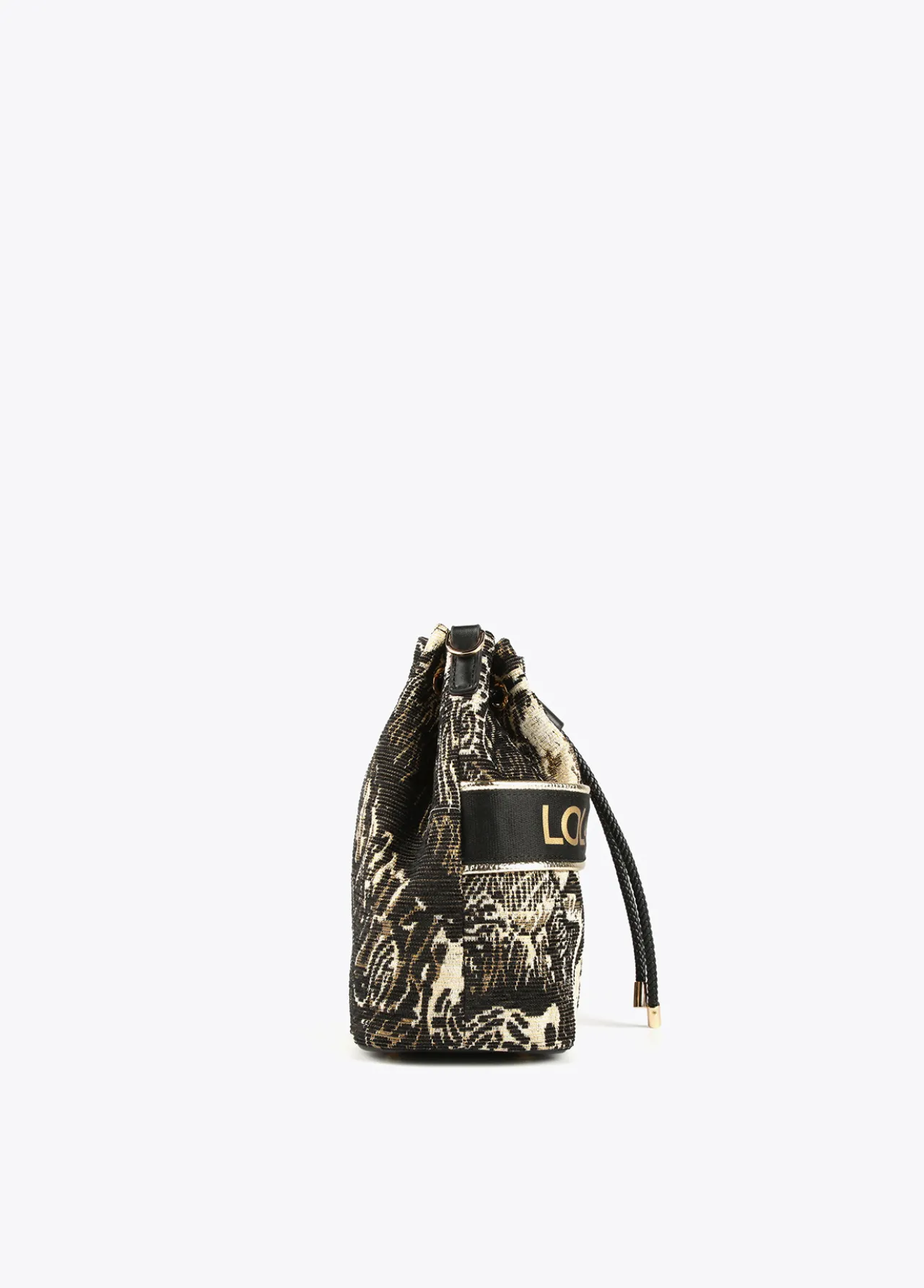 bandolera_jacquard_4.webp Lola Casademunt Animal Print | Bolsos De Hombro<Bandolera jacquard NEGRO-METAL