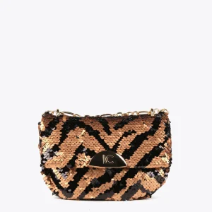 Lola Casademunt Animal Print | Bandoleras<Bandolera lentejuelas MARRON-NEGRO