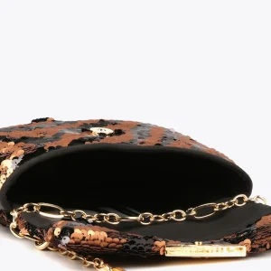 Lola Casademunt Animal Print | Bandoleras<Bandolera lentejuelas MARRON-NEGRO