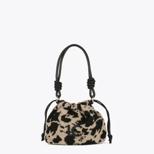 Lola Casademunt Animal Print | Bolsos De Hombro<Bandolera tejido animal CRUDO-NEGRO