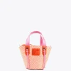 Lola Casademunt Bolsos<Bandolera tipo cesta efecto rafia NEGRO-CRUDO