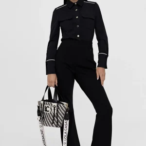 Lola Casademunt Bolsos<Bandolera tipo cesta efecto rafia NEGRO-CRUDO