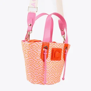 Lola Casademunt Bolsos<Bandolera tipo cesta efecto rafia NEGRO-CRUDO