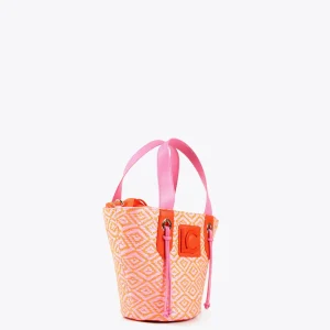 Lola Casademunt Bolsos<Bandolera tipo cesta efecto rafia NEGRO-CRUDO