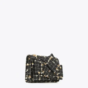 Lola Casademunt Bandoleras | Bolsos Pequeños<Bandolera tweed NEGRO-METAL
