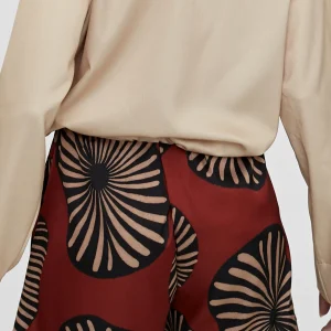 Lola Casademunt Pantalones<Bermuda estampada ROJO-NEGRO
