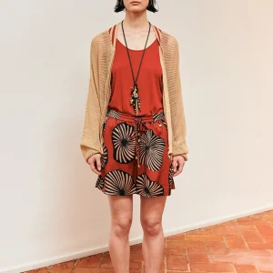 Lola Casademunt Pantalones<Bermuda estampada ROJO-NEGRO