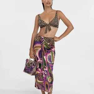 Lola Casademunt Baño<Bikini animal print y pasley NEGRO-ROSA