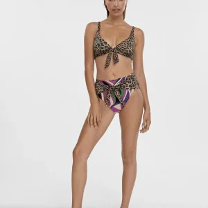 Lola Casademunt Baño<Bikini animal print y pasley NEGRO-ROSA