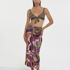 Lola Casademunt Baño<Bikini animal print y pasley NEGRO-ROSA